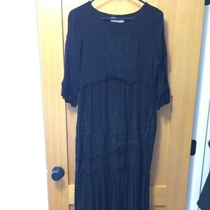 Free people style dress. Black embroidered large